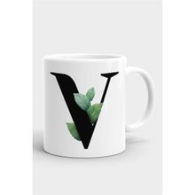 Hobi Shop V Harfli Beyaz Porselen Kupa Bardak