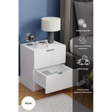 Hofga Lento 2 Çekmeceli Komodin Yatak Odası Bebek Odası Beyaz