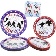 Hokey Partisi Süslemeleri - Buz Hokeyi Temalı Parti Malzemeleri 9" Yemek Tabakları 7" Tatlı Tabakları, Peçeteler Çocuklar için Hokey Partisi Paketi, Hokey Hayranları, 60 Adet (20 Servis Yapın)