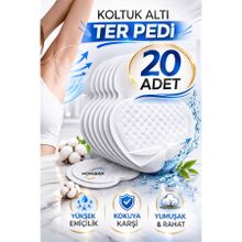 Hombak 20 Adet Koltuk Altı Ter Pedi Ter Emici, Koku Yapmayan, Giysi Koruyucu Ter Önleyici Ped