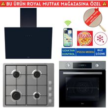 Hoover Log Telefon Bağlantılı İnox Ankastre Set (Ho3158ın+Cand-Y Chw6lmx Emaye + Hdg6c1gbtk Siyah)