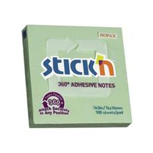 Hopax 21552 Stickn 100 Yaprak 76x76 mm Yeşil 12 Adet Yapışkanlı Not Kağıdı
