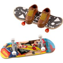Hot Wheels HXL17-HXL20 Skate Retro Temalı 2'li Ayakkabı ve Parmak Kaykay