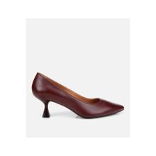 Hotiç Kadın Deri Bordo Esnek Tabanlı İnce Topuklu Stiletto