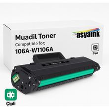 HP 106A-W1106A Siyah Chipli 1000 Sayfa Muadil Toner
