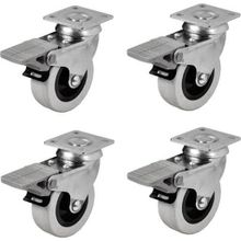Hts 254 4 Adet 52 mm Tablalı Döner Frenli Mobilya Tekeri