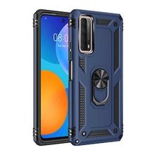 Huawei P Smart 2021 Sofya Yüzüklü Silikon Kapak Lacivert Kılıf