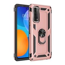 Huawei P Smart 2021 Sofya Yüzüklü Silikon Kapak Rose Kılıf