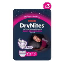 Huggies Drynites 8-13 Yaş 30-48 kg 3 Paket 27 Adet Kız Gece Külodu