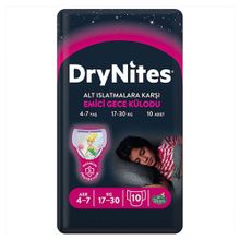 Huggies Drynites Kız 4-7 Yaş 17-30 kg 10 Adet Gece Külot Bezi