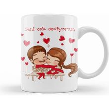 Humuts 0254 Sevgililer Günü Sevgiliye Hediye Kupa Bardak