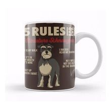 Humuts 5 Rules For Miniature Schnauzer Funny Dog Kupa Bardak
