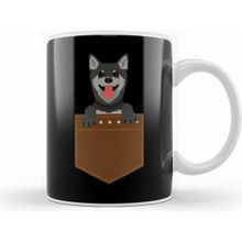 Humuts Adorable Puppy Peeking Out Of Your Pocket Dog Kupa Bardak