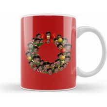 Humuts Alan Partridge Multiface Christmas Wreath Kupa Bardak