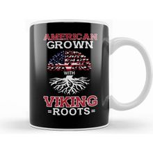 Humuts American Grown With Viking Roots Patriotic Norse Kupa Bardak