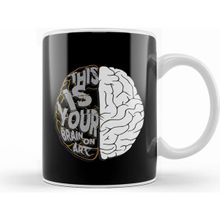 Humuts Artistic This is Your Brain on Art Pun Artists Beyaz Kupa