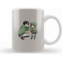 Humuts Attack On Titan Chibi Levi x Eren 01 Kupa Bardak