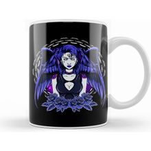 Humuts Awesome Gothic Angel Girl Wings &amp; Flowers Kupa Bardak