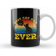 Humuts Best Cat Dad Ever Funny Cat Daddy Father Day Vintage 04 Kupa Bardak