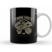 Humuts Born Free Choppers Retro Motorcycle Kupa Bardak