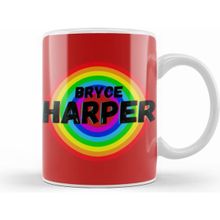 Humuts Bryce Harper Carton Art Baseball Gifts Vintage Retro Rainbow For Boys And Dad Kupa Bardak