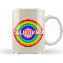 Humuts California Vintage Retro Style Art Beyaz Kupa
