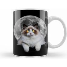 Humuts Cat Moon Lover Lady Gifts Kupa Bardak
