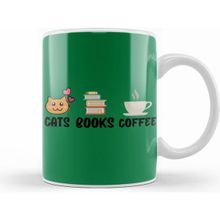 Humuts Cats Coffee Books Kupa Bardak