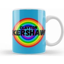 Humuts Clayton Kershaw Carton Art Baseball Lovers Gifts Vintage Retro Rainbow Kupa Bardak