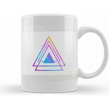 Humuts Colorful Abstract Triangle Illustration Kupa Bardak