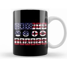 Humuts Crypto Trader Bitcoin Btc Usa Flag Patriotic Beyaz Kupa