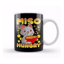 Humuts Cute Anime Cat Kitty Miso Hungry Pun Kawaii Kupa Bardak