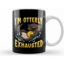 Humuts Cute Funny I am Otterly Exhausted Sea Otter Pun Kupa