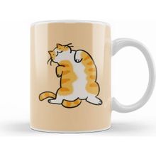 Humuts Cute Ginger Cat Orange Tabby Cat Kedi Kupa Bardak