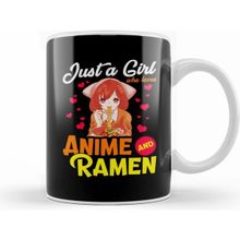 Humuts Cute Just A Girl Who Loves Anime & Ramen Foodie Kupa