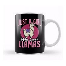 Humuts Cute Just A Girl Who Loves Llamas Cute Fluffy Lama Kupa Bardak