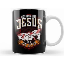 Humuts Cute Nothing But Jesus And Jiu Jitsu Bjj Jiu Jitsu Beyaz Kupa