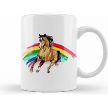 Humuts Cute Rainbow Horse Adorable Horse Lovers Beyaz Kupa