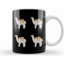 Humuts Cute Sloth Sleeping On Llama Pattern Beyaz Kupa