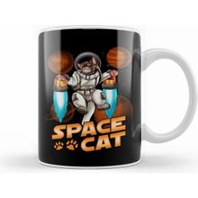 Humuts Cute Space Cat Adorable Kitty Astronaut Beyaz Kupa