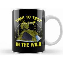 Humuts Cute Time To Test Yourself in the Wild Tent Outdoor Camping Kupa Bardak