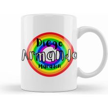 Humuts Diego Armando Maradon Retro Rainbow Style Kupa Bardak
