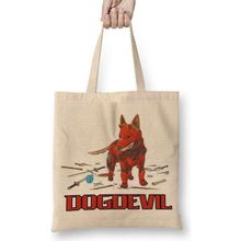 Humuts Dogdevil Pug Köpek Açık Bej Uzun Saplı Bez Çanta