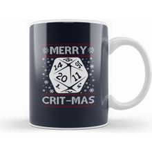 Humuts Dungeons And Dragons Merry Critmas Christmas Knit Pattern Beyaz Kupa