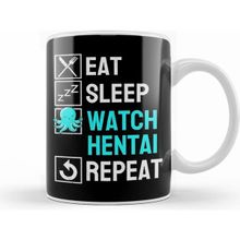 Humuts Eat Sleep Anime Repeat Hentai Ecchi Anime Gift Beyaz Kupa