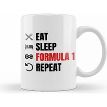 Humuts Eat Sleep Formula 1 Repeat Red Beyaz Kupa