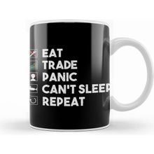Humuts Eat Trade Panic Cant Sleep Repeat Trading Beyaz Kupa