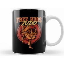 Humuts Free Judo Hugs Funny Mma Mixed Martial Arts Pun Beyaz Kupa