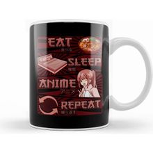 Humuts Funny Anime Obsessed Girl Eat Sleep Anime Repeat Kupa Bardak