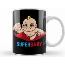 Humuts Funny Baby Superbaby Beyaz Porselen Kupa Bardak